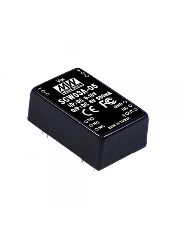 SCW03A-15 Moduł DC/DC 3W 9~18V/ 15V 0.2A