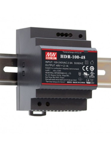 HDR-100-48 Zasilacz na szynę DIN 100W 48V 1.92A