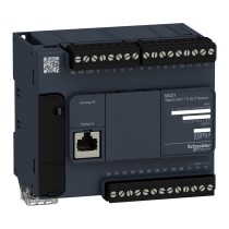 TM221C24T Sterownik PLC na szynę DIN, łącznie 24 wejść/wyjść