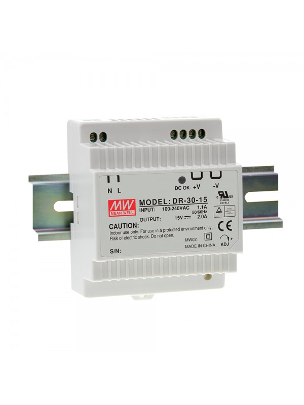 DR-30-5 Zasilacz na szynę DIN 15W 5V 3A DR-30-5 Zasilacz na szynę DIN 15W 5V 3A