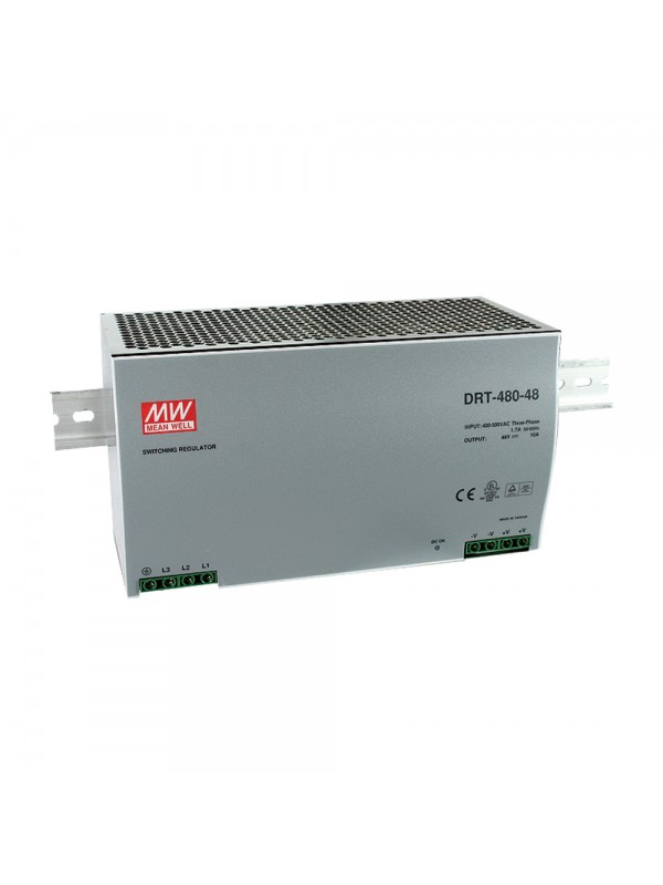 DRT-480-24 Zasilacz na szynę DIN 3-fazowy 480W 24V DRT-480-24 Zasilacz na szynę DIN 3-fazowy 480W 24V