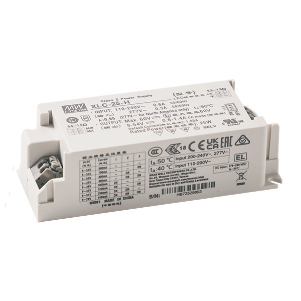 XLC-25-H-N zasilacz LED 25W 9~54V 0.3~1.05A NFC