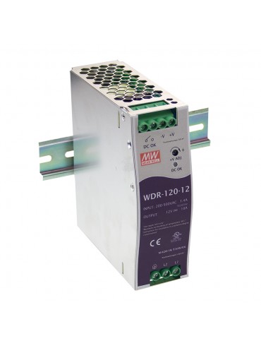 WDR-120-12 Zasilacz na szynę DIN 120W 12V 10A